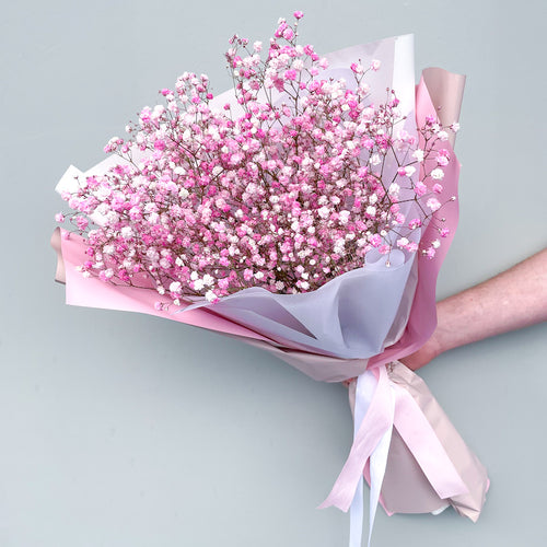 pink baby's breath flower bouquet delivery melbourne