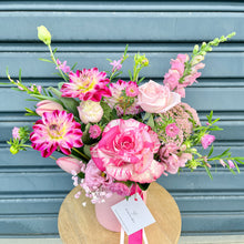 Load image into Gallery viewer, pink flowers arrangement in a vase
