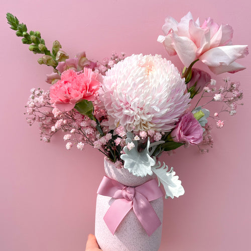 pink flower arrangement delivery in chelsea melbourne