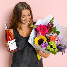 Load image into Gallery viewer, flowers and a bottle of bubbly
