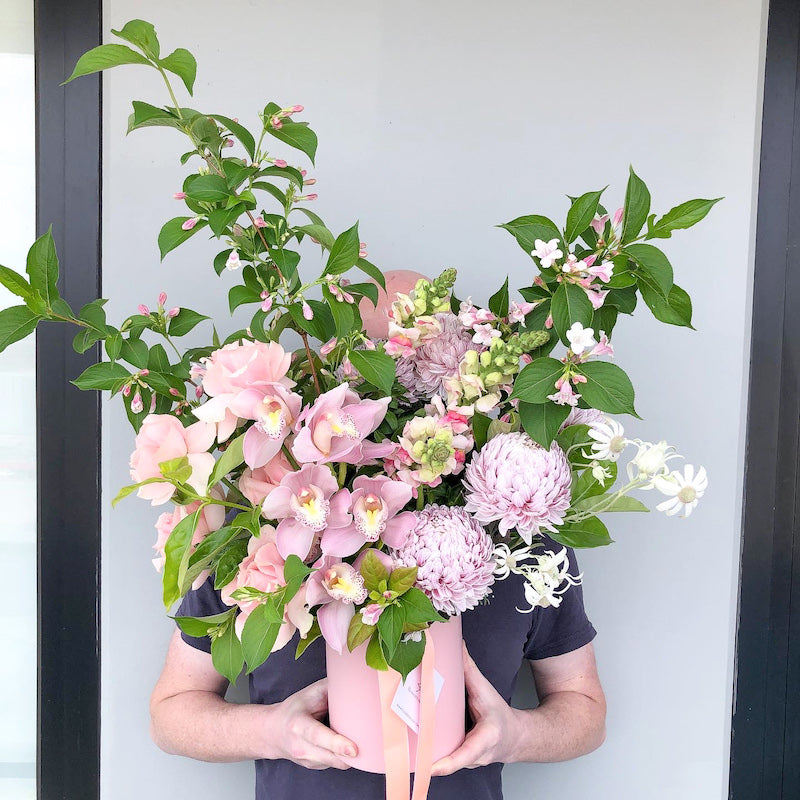 bespoke flower arrangement in a vase flower delivery melbourne