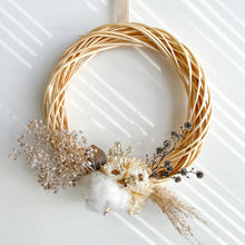 Load image into Gallery viewer, Neutral colour dried flower wreath
